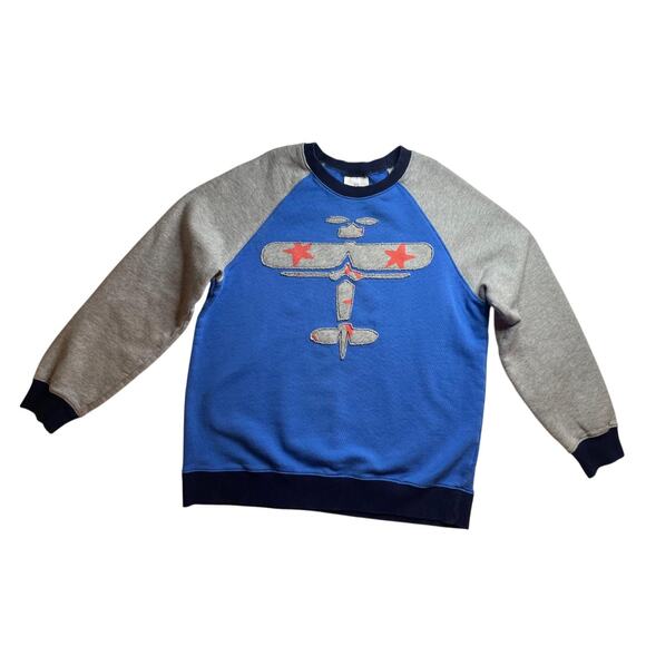 Hanna Andersson Sweatshirt Airplane/Stars Size‎ 12 150cm - Picture 3 of 6